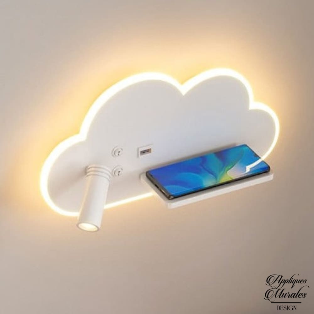Applique liseuse murale led chargeur usb Iphone et Smartphone
