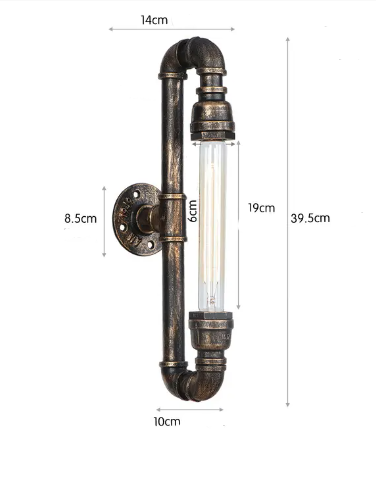 Applique murale industrielle tuyau