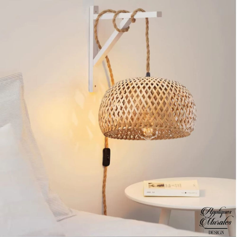 Applique mural en rotin