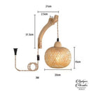 Applique mural en rotin