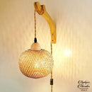 Applique mural en rotin