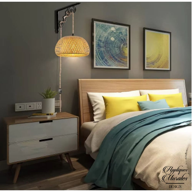 Applique mural en rotin