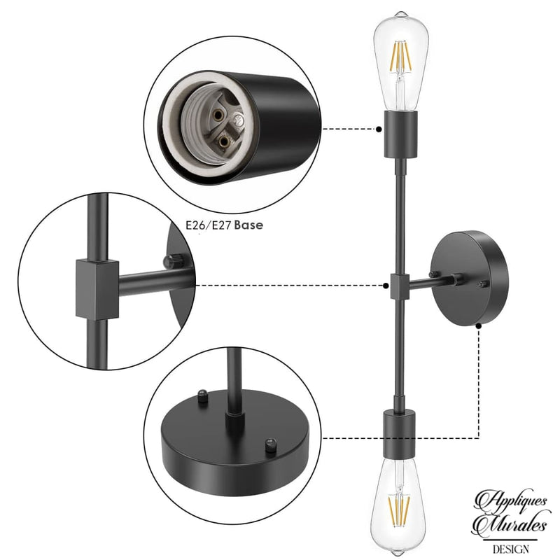 Applique murale 2 ampoules