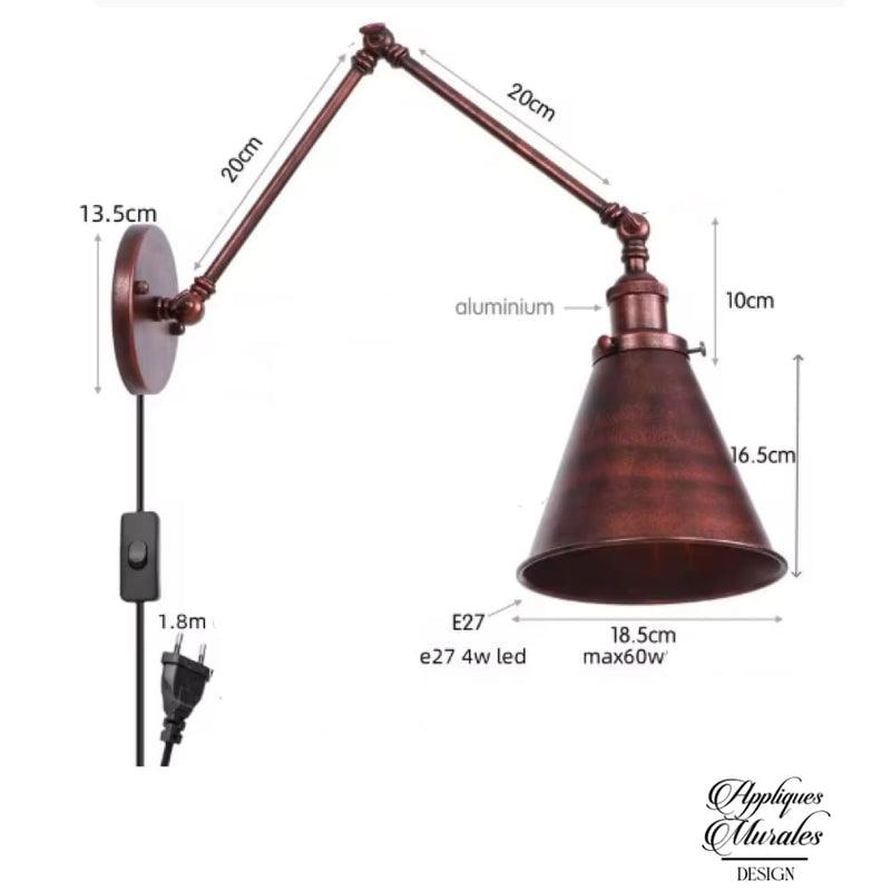 Applique murale articulée industrielle