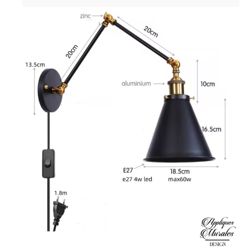 Applique murale articulée industrielle