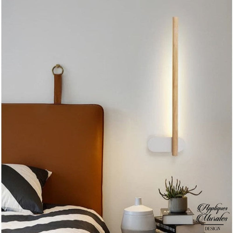Applique murale blanche et bois