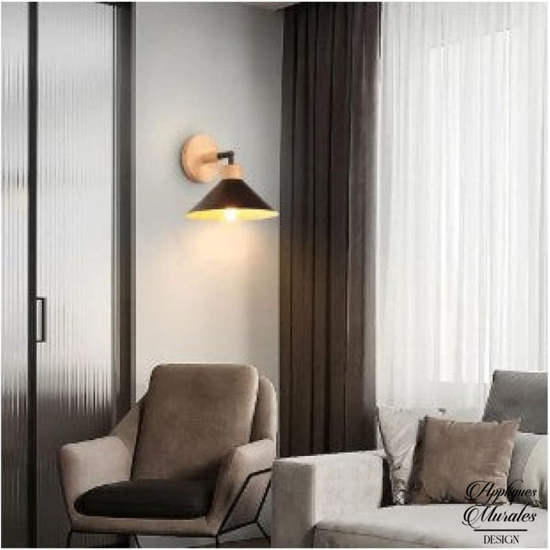 Applique murale bois et noir