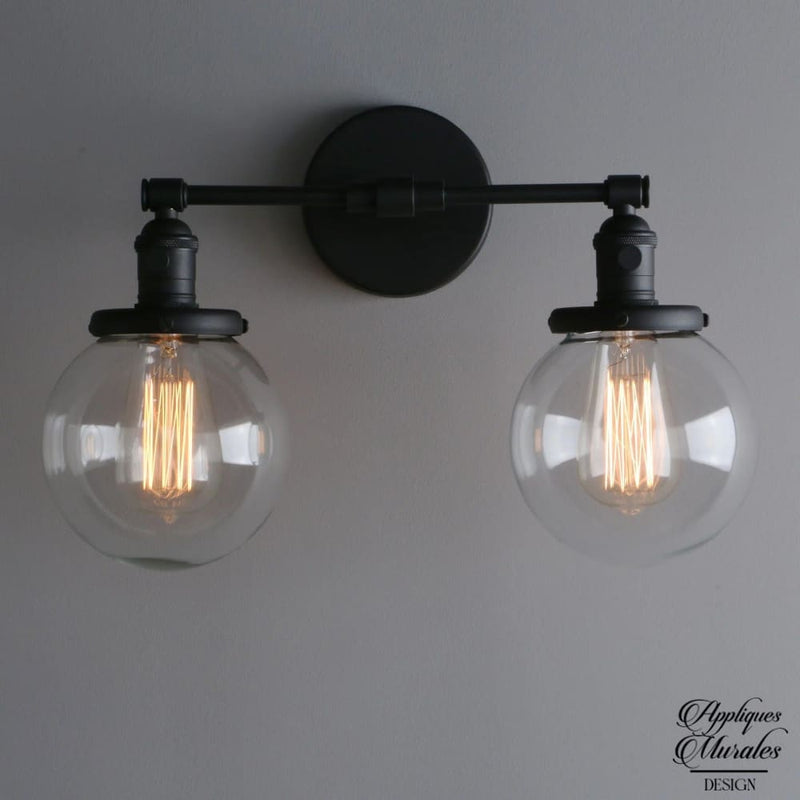 Applique murale double industrielle