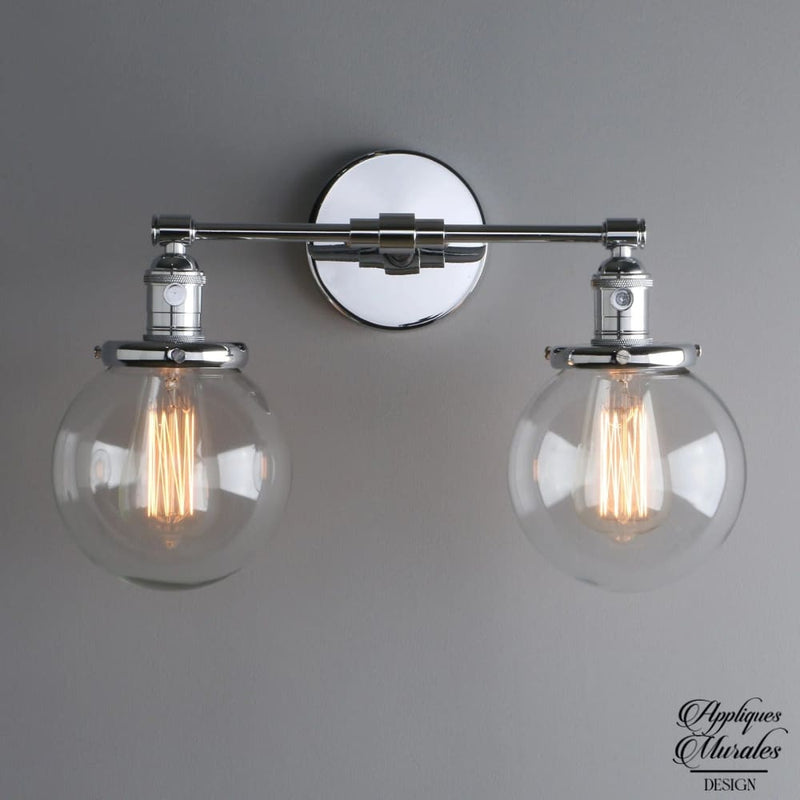 Applique murale double industrielle