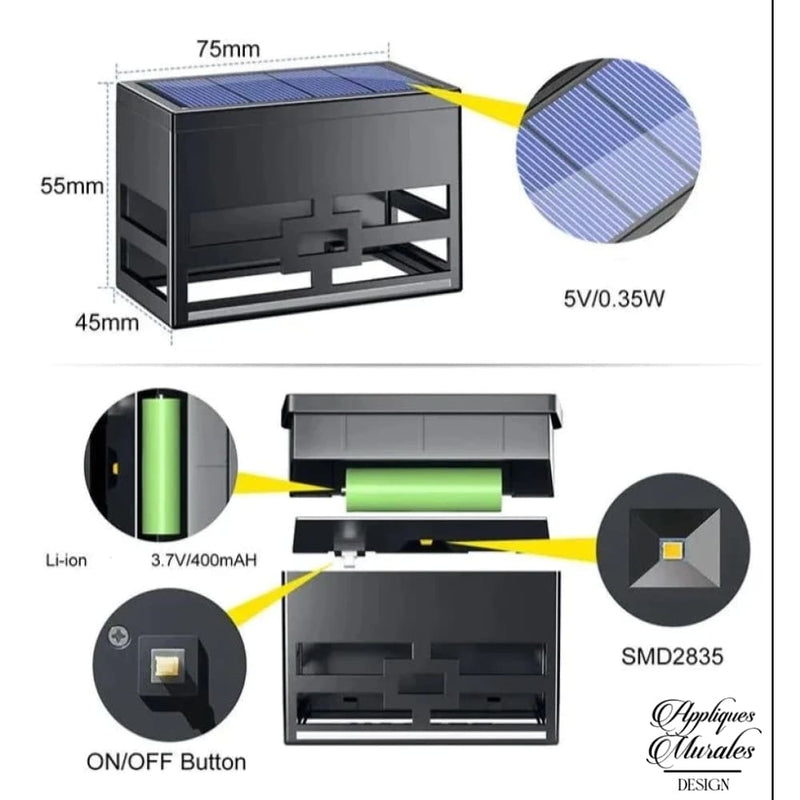 Applique murale extérieure solaire