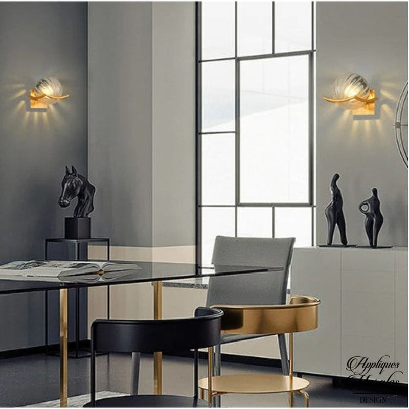 Applique murale globe verre