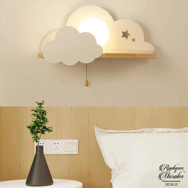 Applique murale nuage bois