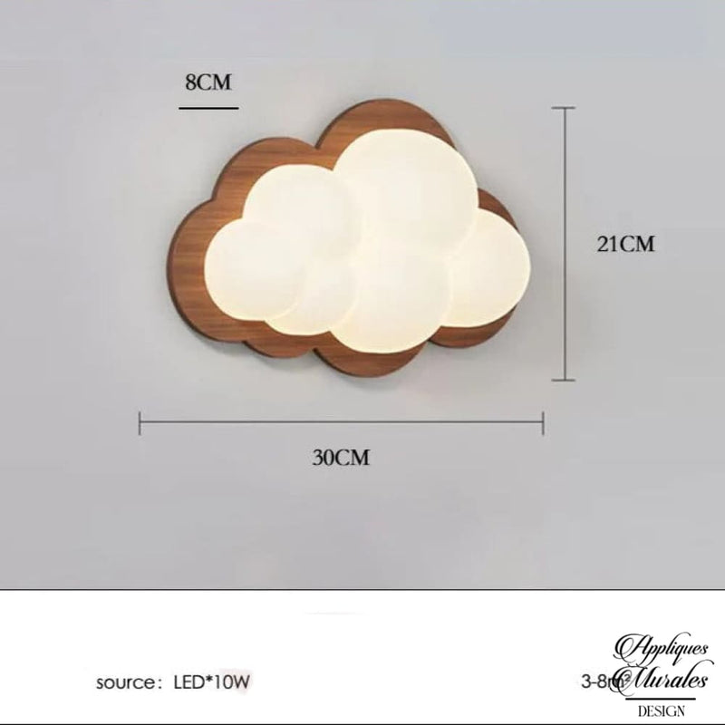 Applique murale nuage bois