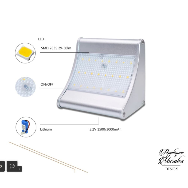 Applique murale solaire avec détecteur de mouvement