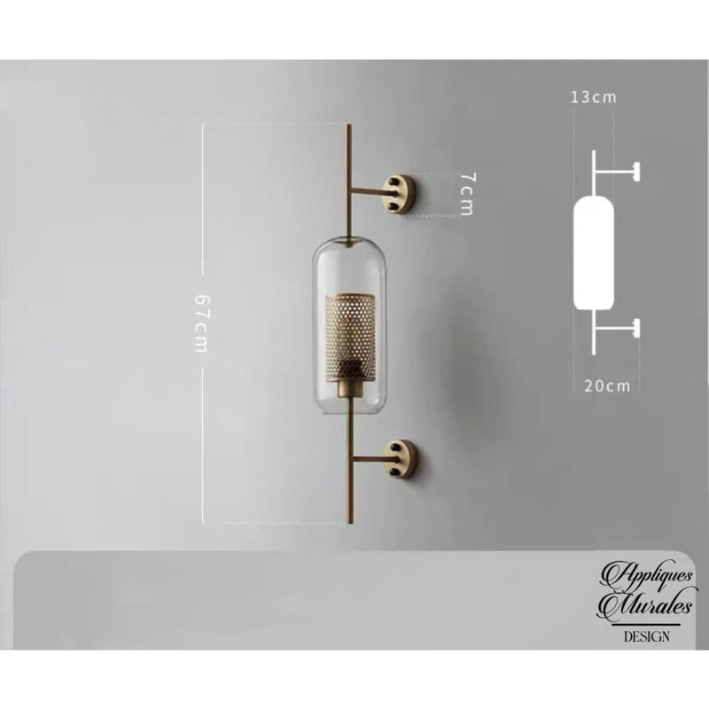 Applique murale verre et metal